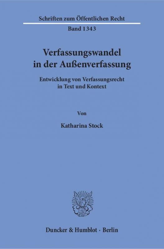 Cover-Bild Verfassungswandel in der Außenverfassung.