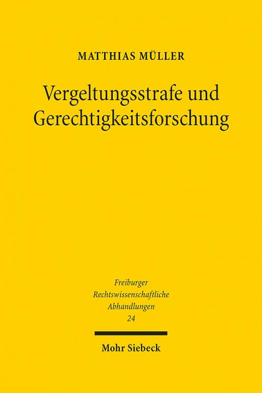 Cover-Bild Vergeltungsstrafe und Gerechtigkeitsforschung