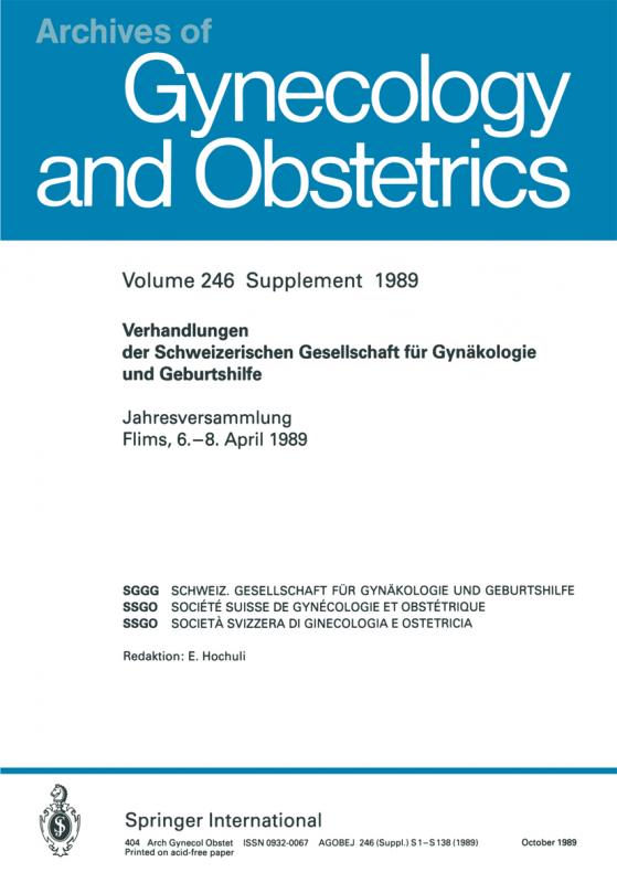 Cover-Bild Verhandlungen der Schweizerischen Gesellschaft für Gynäkologie und Geburtshilfe