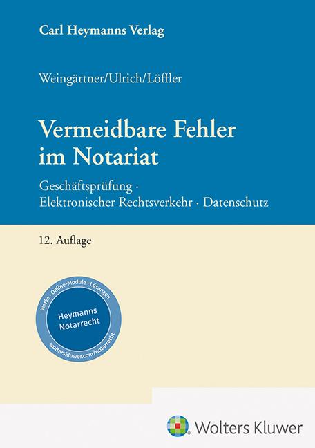 Cover-Bild Vermeidbare Fehler im Notariat