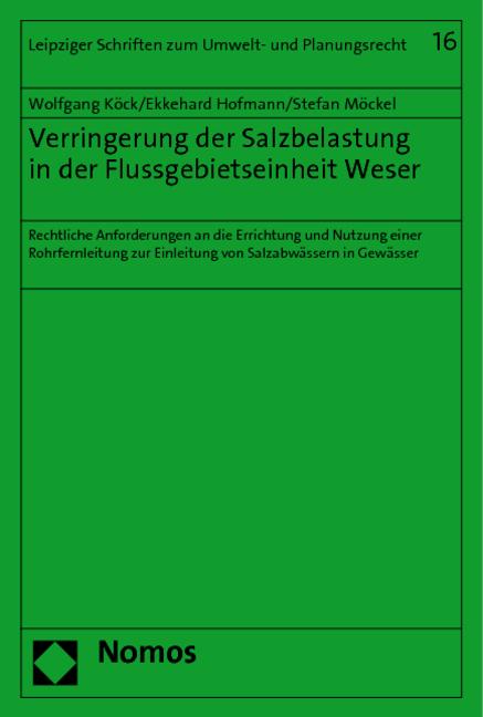 Cover-Bild Verringerung der Salzbelastung in der Flussgebietseinheit Weser
