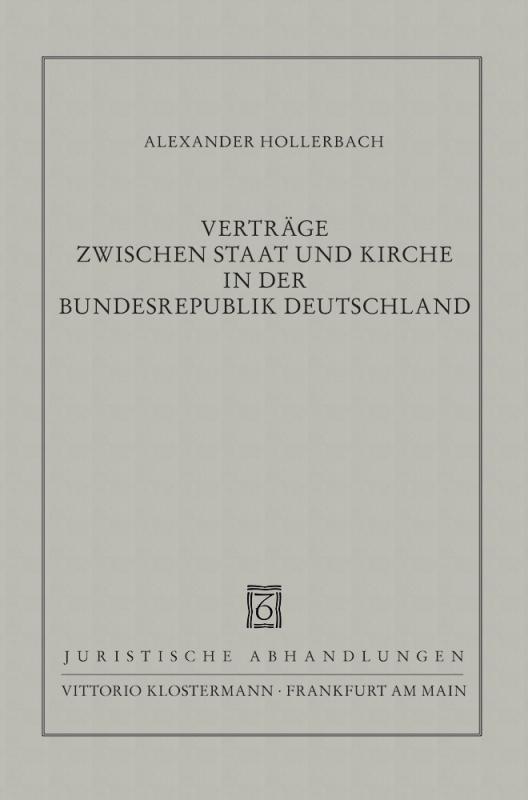 Cover-Bild Verträge zwischen Staat und Kirche in der Bundesrepublik Deutschland