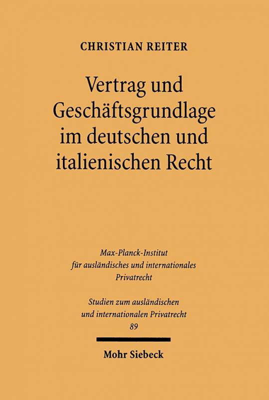 Cover-Bild Vertrag und Geschäftsgrundlage im deutschen und italienischen Recht