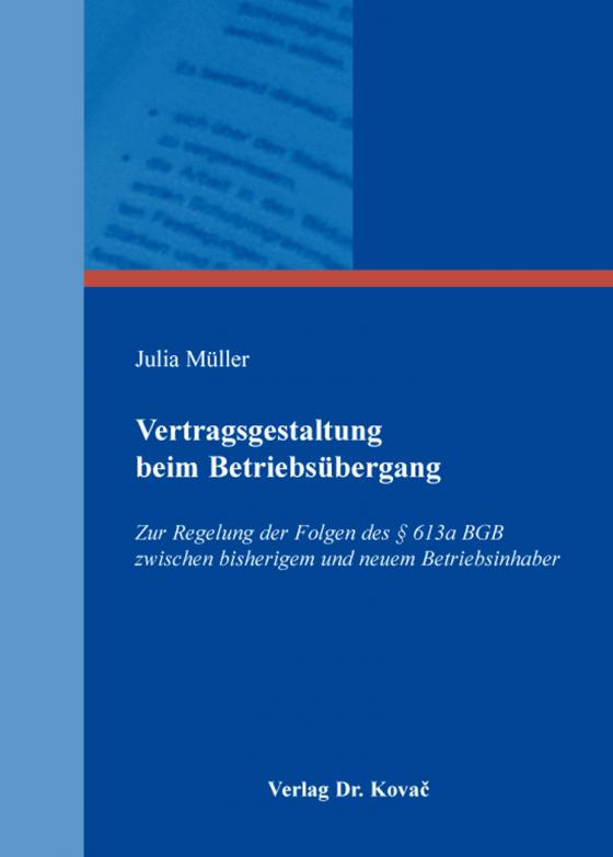 Cover-Bild Vertragsgestaltung beim Betriebsübergang