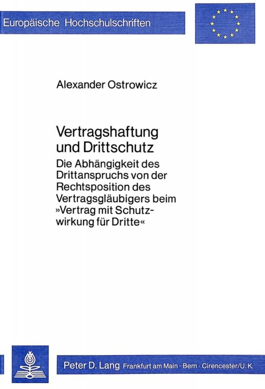 Cover-Bild Vertragshaftung und Drittschutz