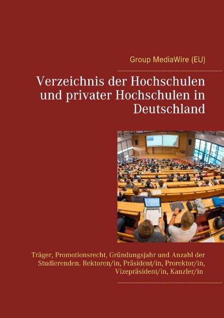 Cover-Bild Verzeichnis der Hochschulen und privater Hochschulen in Deutschland