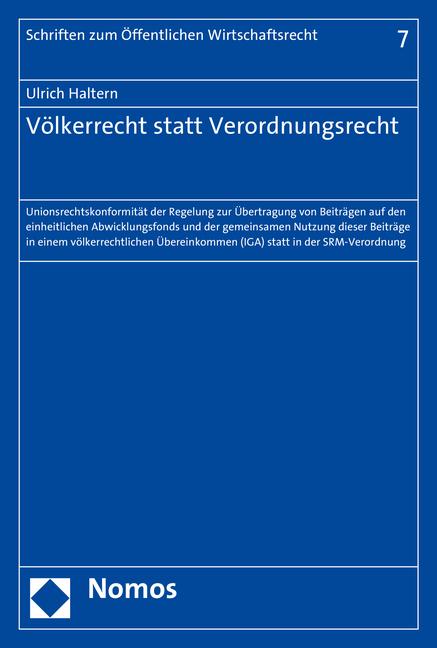 Cover-Bild Völkerrecht statt Verordnungsrecht