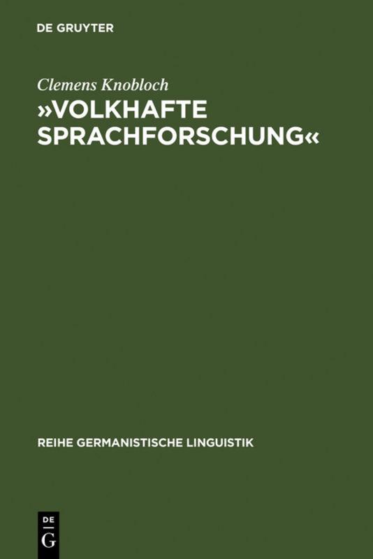 Cover-Bild »Volkhafte Sprachforschung«