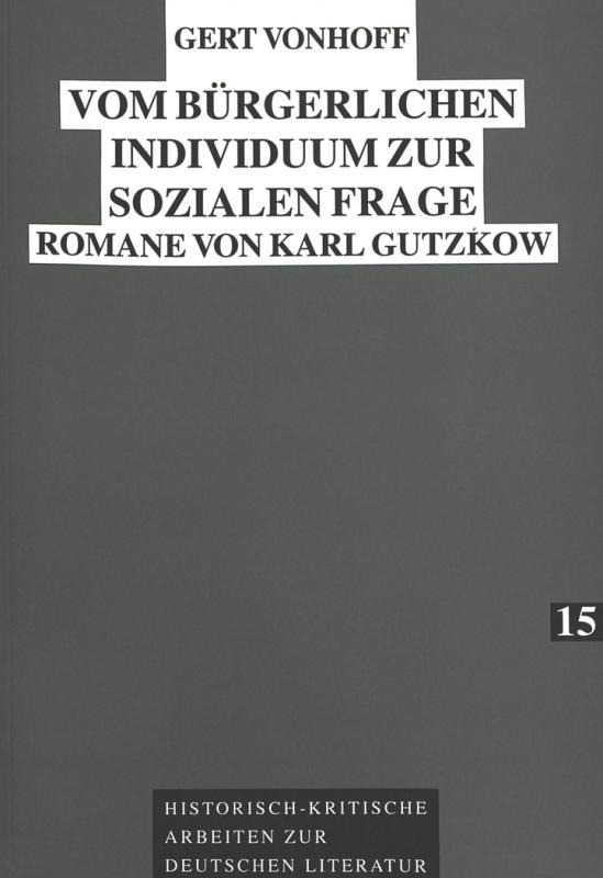 Cover-Bild Vom bürgerlichen Individuum zur sozialen Frage