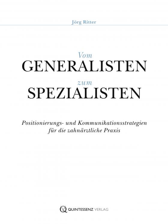 Cover-Bild Vom Generalisten zum Spezialisten