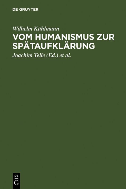 Cover-Bild Vom Humanismus zur Spätaufklärung