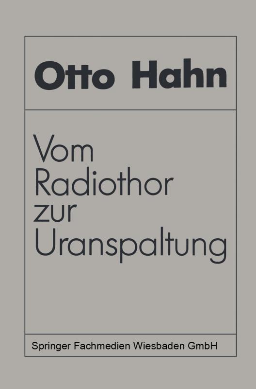 Cover-Bild Vom Radiothor zur Uranspaltung