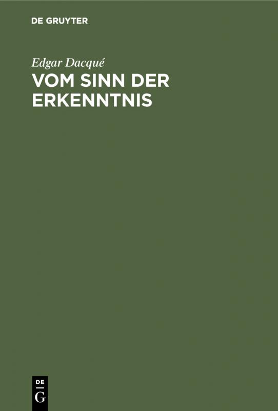 Cover-Bild Vom Sinn der Erkenntnis