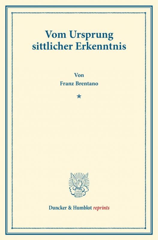 Cover-Bild Vom Ursprung sittlicher Erkenntnis.