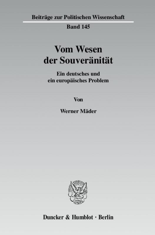 Cover-Bild Vom Wesen der Souveränität.