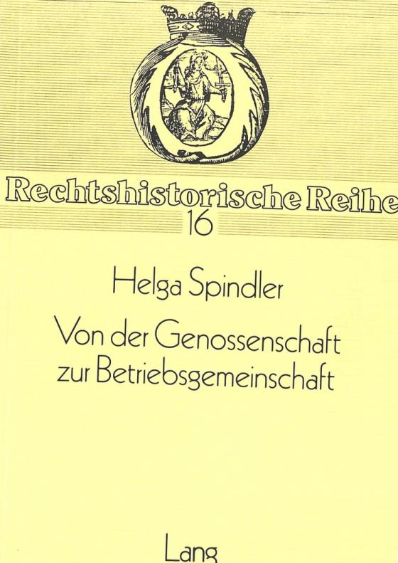 Cover-Bild Von der Genossenschaft zur Betriebsgemeinschaft