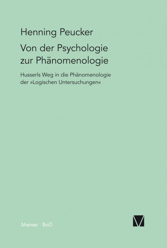 Cover-Bild Von der Psychologie zur Phänomenologie