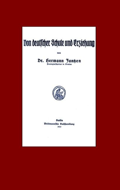 Cover-Bild Von deutscher Schule und Erziehung