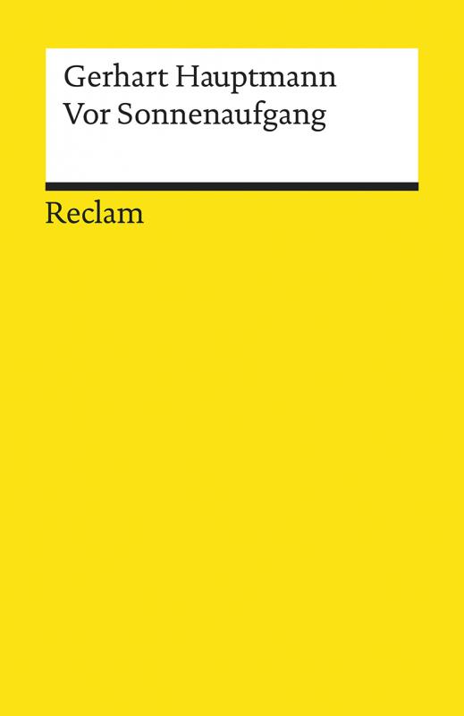 Cover-Bild Vor Sonnenaufgang. Soziales Drama. Textausgabe mit Anmerkungen/Worterklärungen, Literaturhinweisen und Nachwort