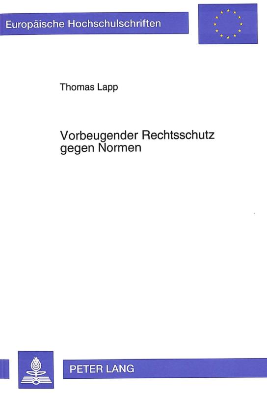 Cover-Bild Vorbeugender Rechtsschutz gegen Normen