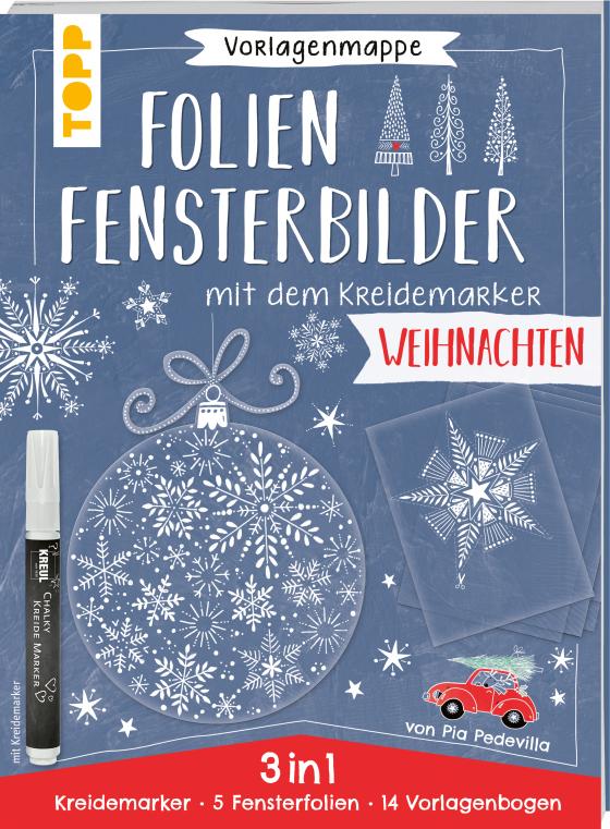 Cover-Bild Vorlagenmappe Folien-Fensterbilder mit dem Kreidemarker - Weihnachtszauber. inkl. 5 Fensterfolien zum Bemalen und Ausschneiden und Original Kreidemarker von Kreul