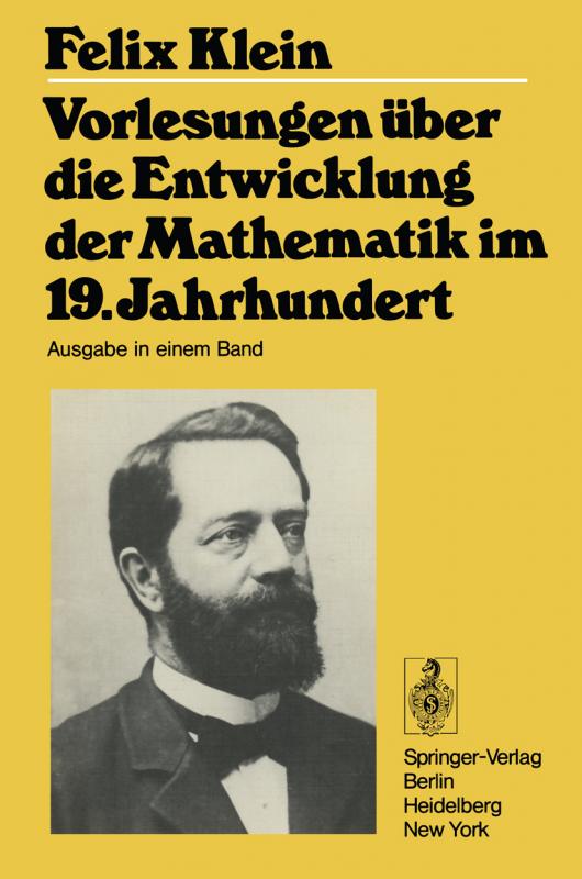Cover-Bild Vorlesungen über die Entwicklung der Mathematik im 19. Jahrhundert
