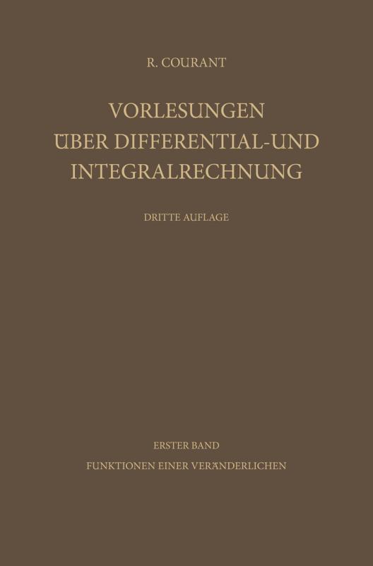 Cover-Bild Vorlesungen über Differential- und Integralrechnung