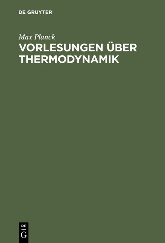 Cover-Bild Vorlesungen über Thermodynamik