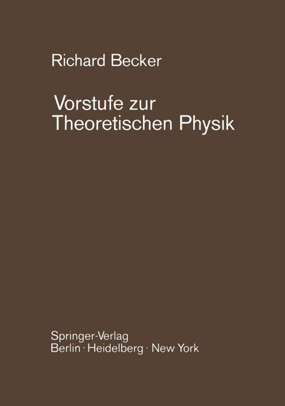 Cover-Bild Vorstufe zur Theoretischen Physik