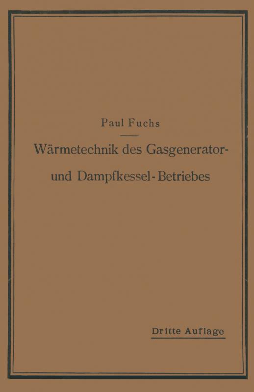 Cover-Bild Wärmetechnik des Gasgenerator- und Dampfkessel-Betriebes