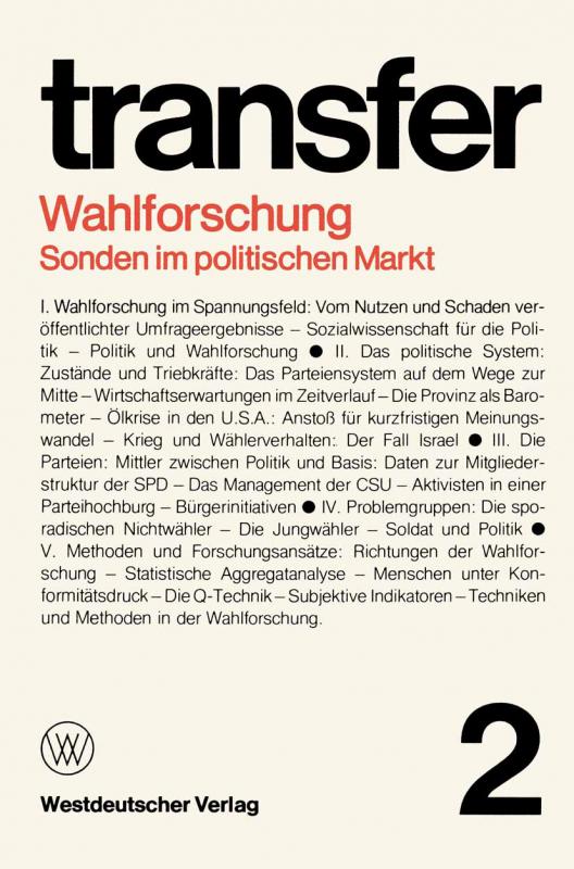 Cover-Bild Wahlforschung: Sonden im politischen Markt