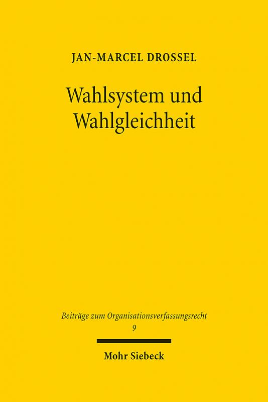 Cover-Bild Wahlsystem und Wahlgleichheit