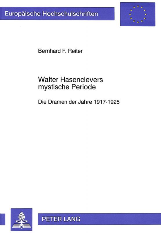 Cover-Bild Walter Hasenclevers mystische Periode