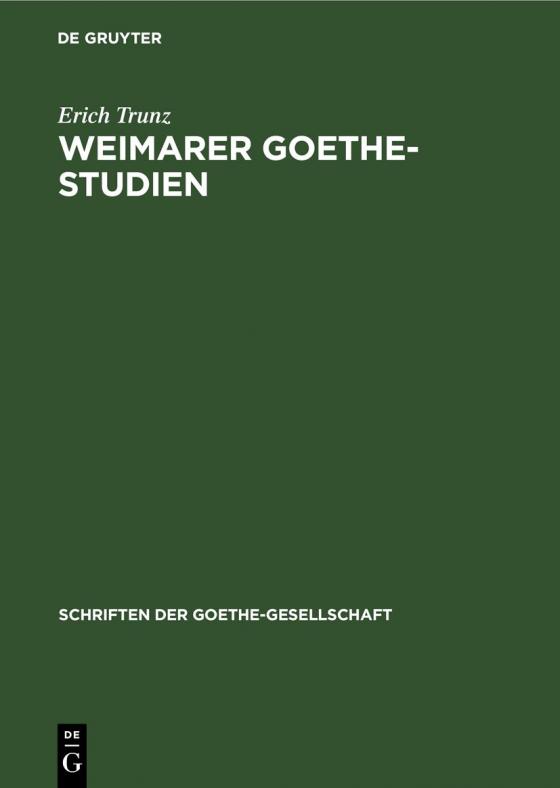 Cover-Bild Weimarer Goethe-Studien