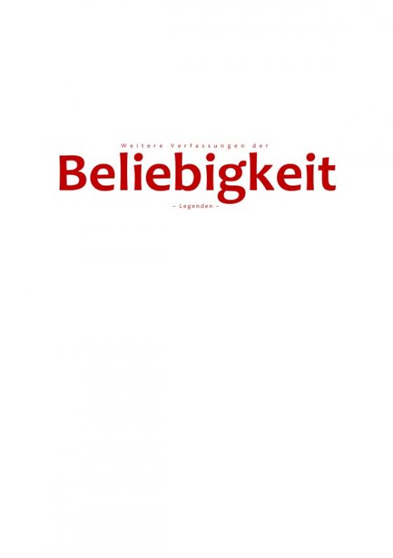 Cover-Bild Weitere Verfassungen der Beliebigkeit