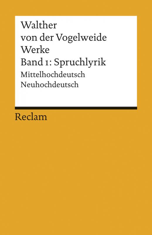 Cover-Bild Werke. Gesamtausgabe Band 1. Spruchlyrik. Mittelhochdeutsch/Neuhochdeutsch