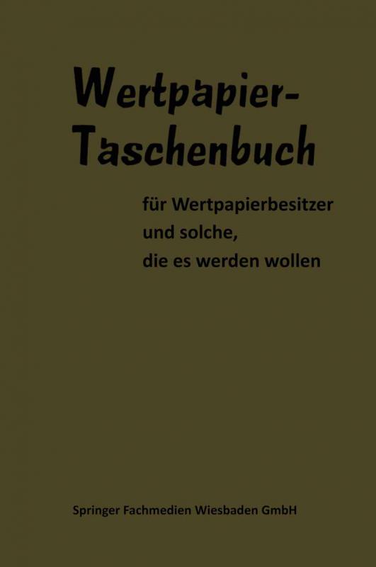 Cover-Bild Wertpapier Taschenbuch