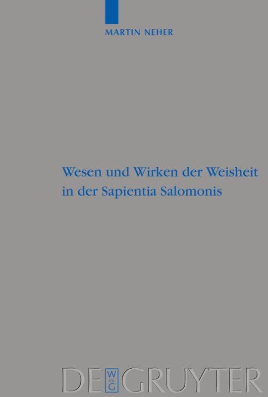 Cover-Bild Wesen und Wirken der Weisheit in der Sapientia Salomonis