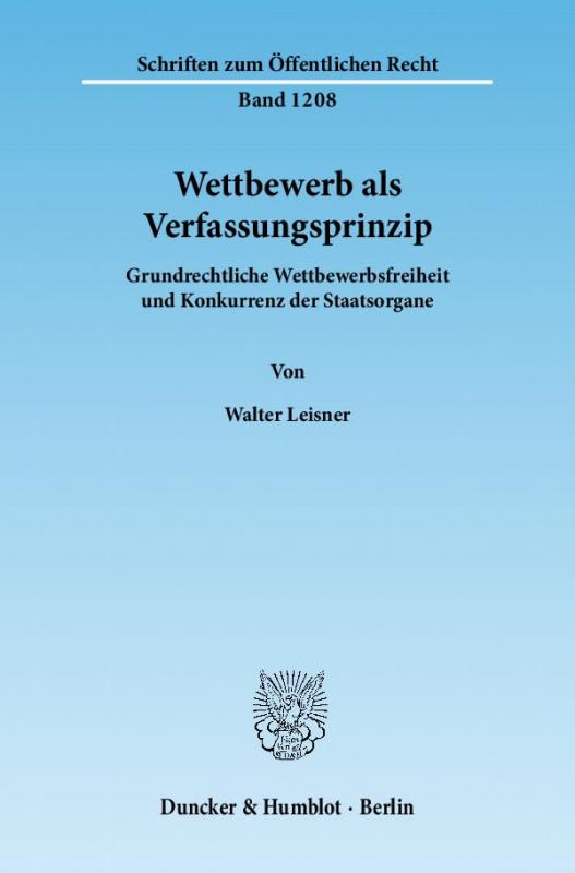 Cover-Bild Wettbewerb als Verfassungsprinzip.