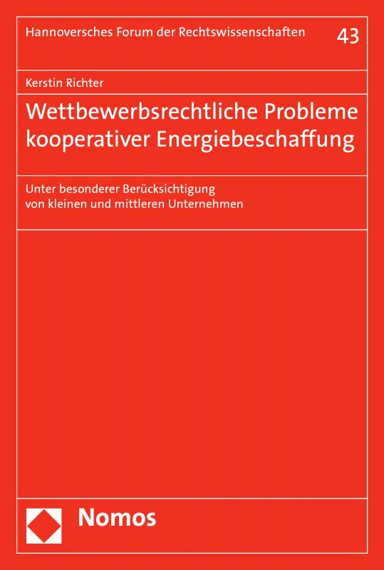 Cover-Bild Wettbewerbsrechtliche Probleme kooperativer Energiebeschaffung