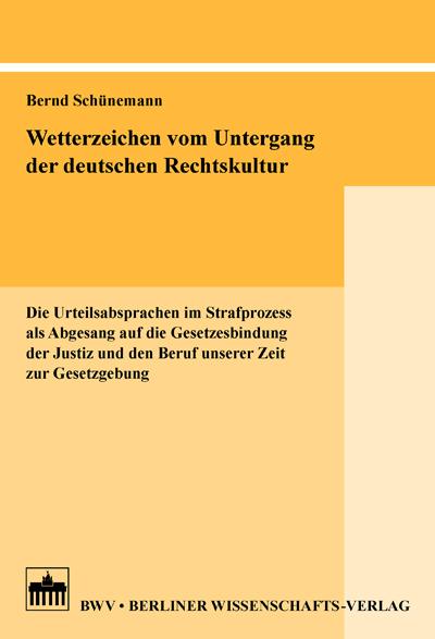Cover-Bild Wetterzeichen vom Untergang der deutschen Rechtskultur