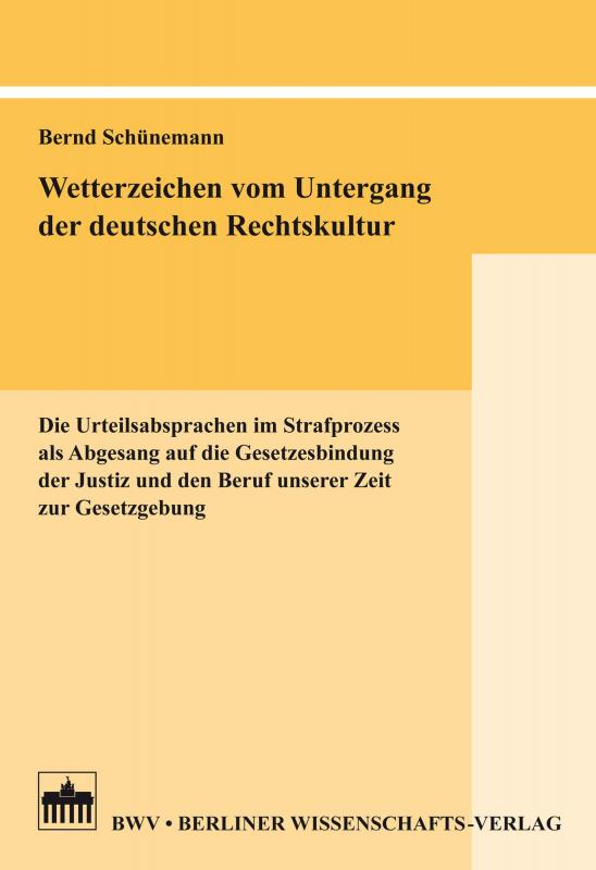 Cover-Bild Wetterzeichen vom Untergang der deutschen Rechtskultur