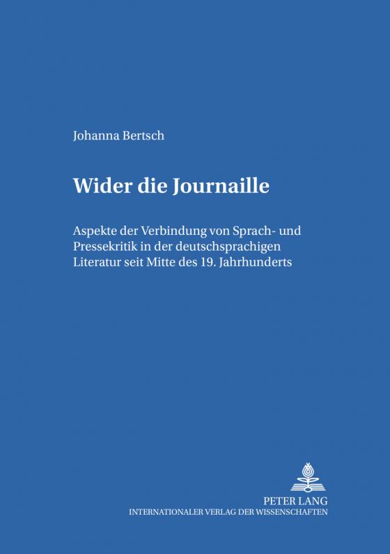 Cover-Bild Wider die Journaille