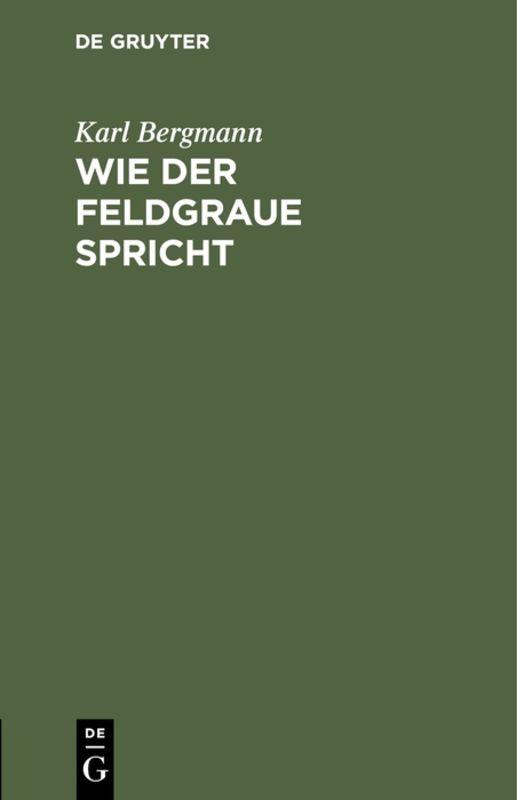 Cover-Bild Wie der Feldgraue spricht