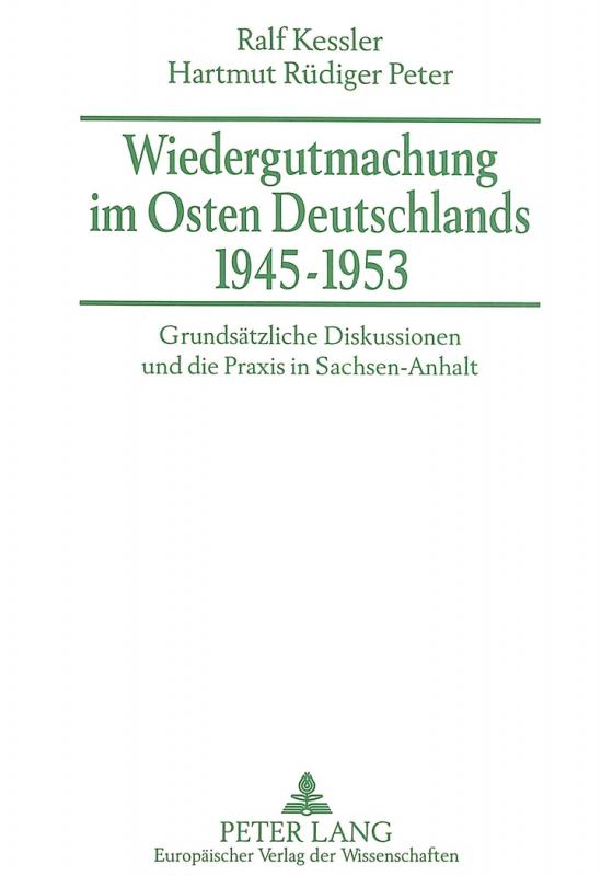 Cover-Bild Wiedergutmachung im Osten Deutschlands 1945-1953