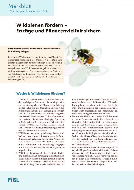 Cover-Bild Wildbienen fördern - Erträge und Pflanzenvielfalt sichern