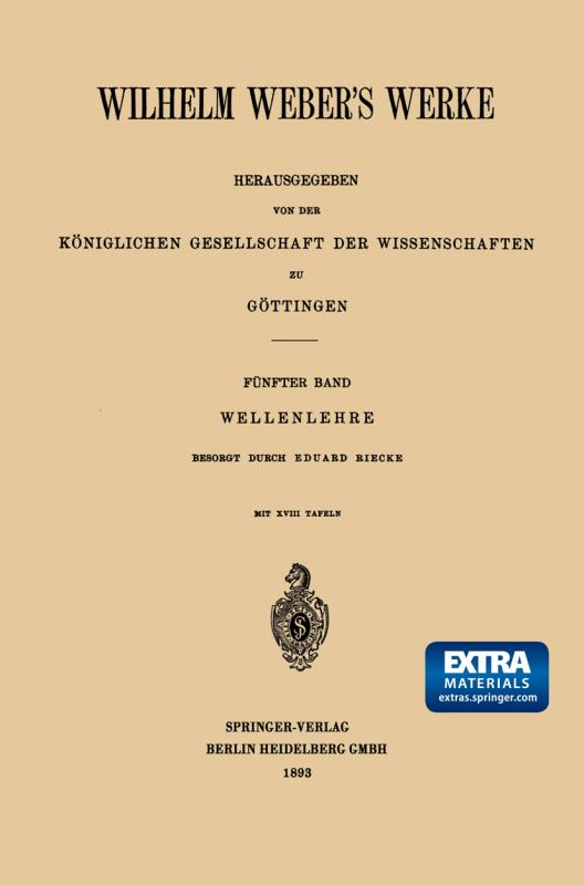 Cover-Bild Wilhelm Weber’s Werke