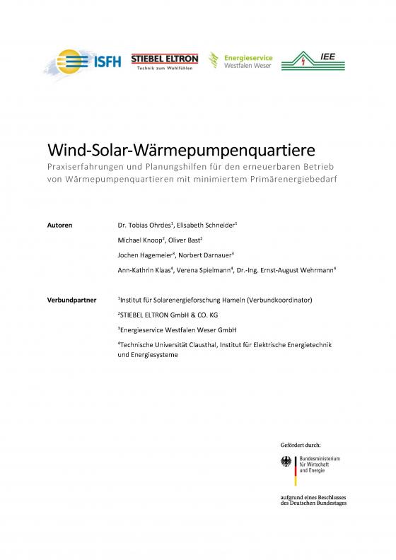 Cover-Bild Wind-Solar-Wärmepumpenquartiere