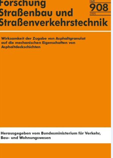 Cover-Bild Wirksamkeit der Zugabe von Asphaltgranulat auf die mechanischen Eigenschaften von Asphaltdeckschichten