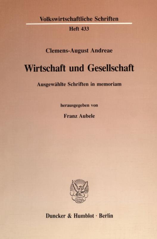 Cover-Bild Wirtschaft und Gesellschaft.